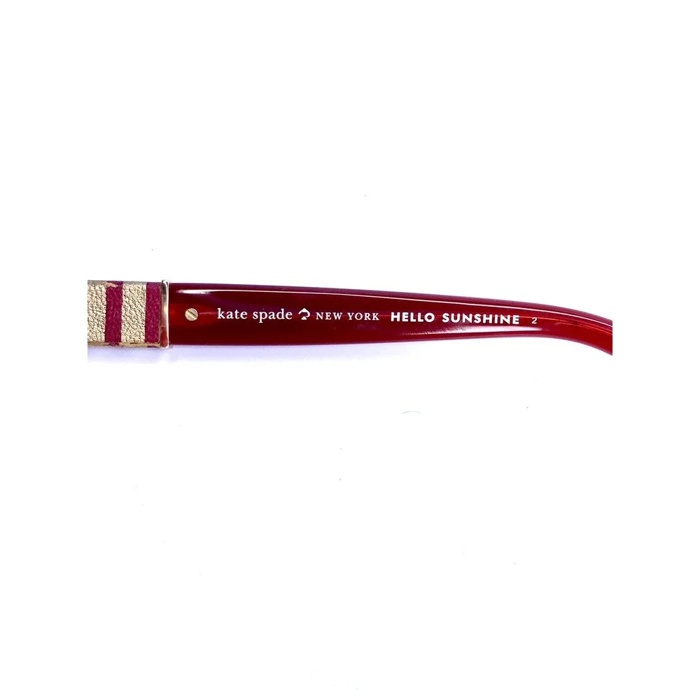 Kate Spade Red Cat Eye Glasses Gold Logo Accent Johanna2 LHFHA 53 17 140